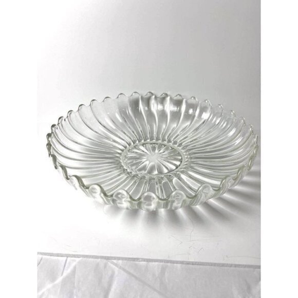 VINTAGE HEISEY Crystolite 12" Flat Float Bowl - Picture 1 of 7